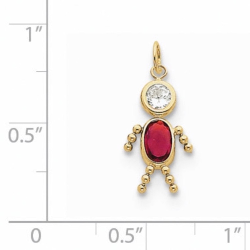 Birthstone Babies Boy Charm January 10K Gold New - Picture 2 of 6